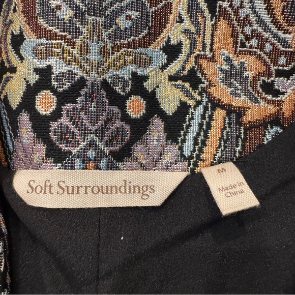 Soft Surroundings Jacket Jacquard Venezia Paisley metallic Frog Closure Sz MED - Picture 8 of 9